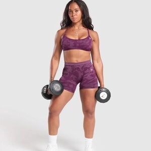 Gymshark Camouflage Sports Bra and Shorts Set